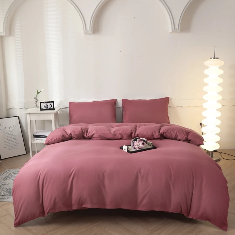 Housse de couette unie 100 % coton lavé