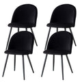 Lot de 4 Chaises de Salle à Manger en Velours avec Pieds en Métal - Chaises Modernes au Design Scandinave Chic - Fauteuils Confortables pour Cuisine, Chambre, Coiffeuse et Réceptions