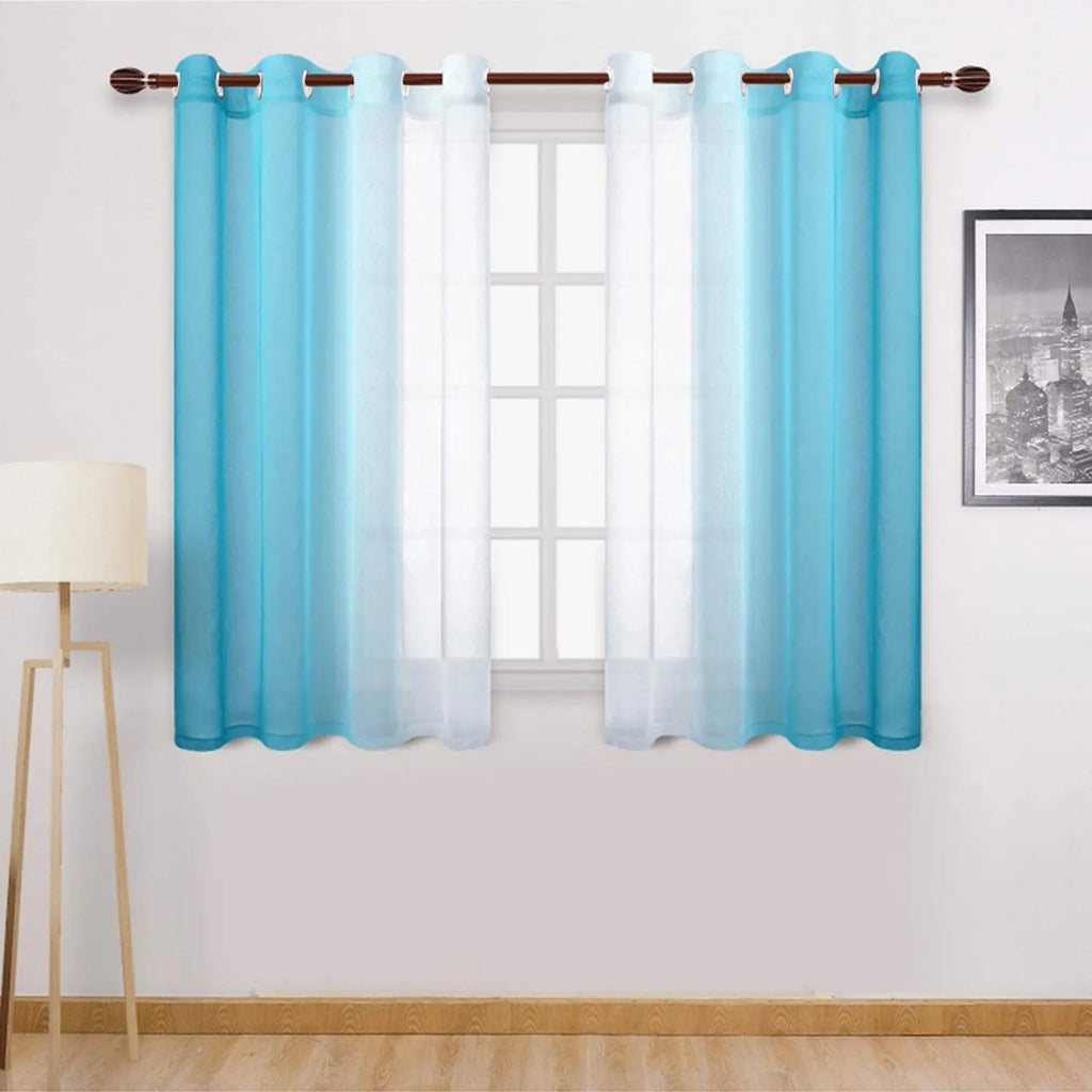 Rideaux en tulle bicolores (dégradé gauche et droit) pour salon et chambre, voilages en organza pour habillage de fenêtre, 1,32 x 1,6 m