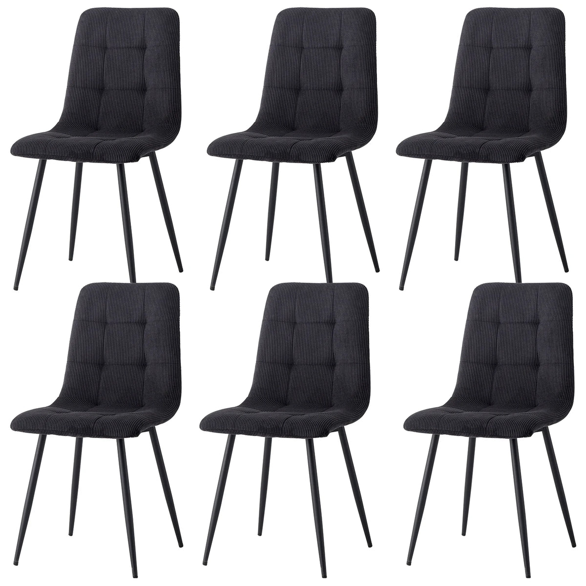 Lot de 2/4/6 chaises de salle à manger en velours modernes, minimalistes et multifonctionnelles, pieds en métal, pour salle à manger, bureau à domicile et sièges de visiteurs