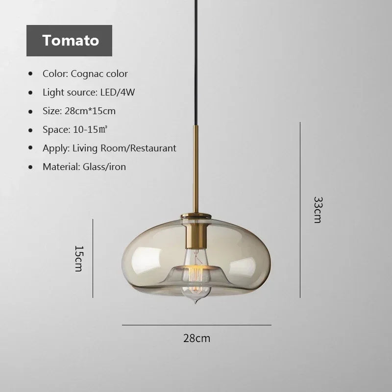 Lustre suspendu moderne en verre - Suspension lumineuse pour salon, salle à manger, couloir, cuisine, table à manger, chambre et chevet