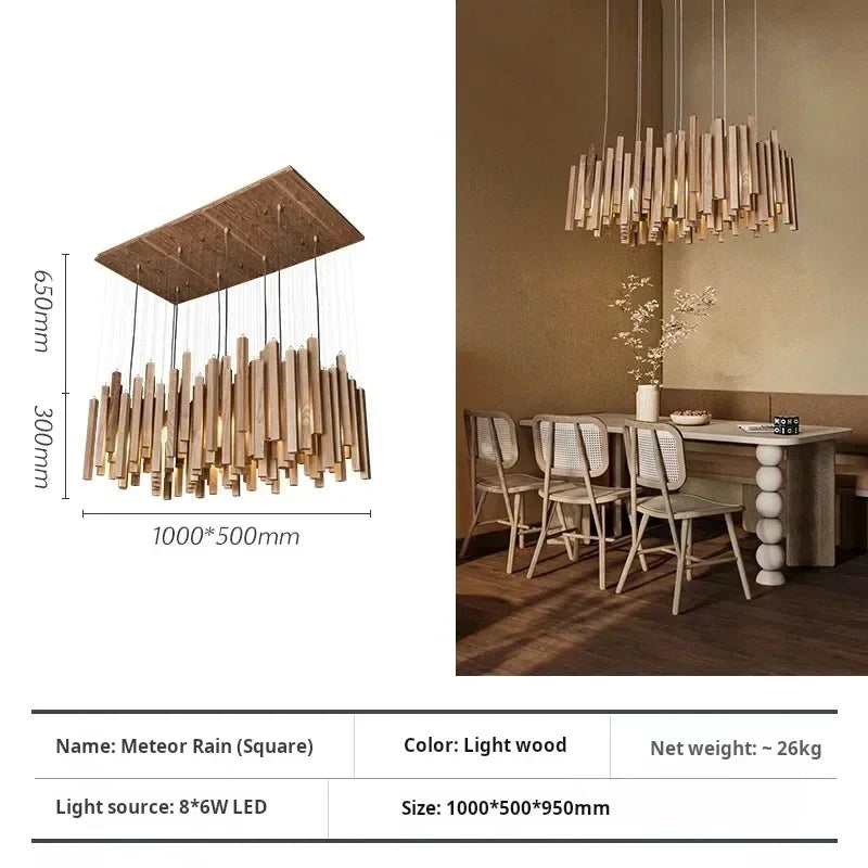 Plafonnier en bois, lustre de plafond
