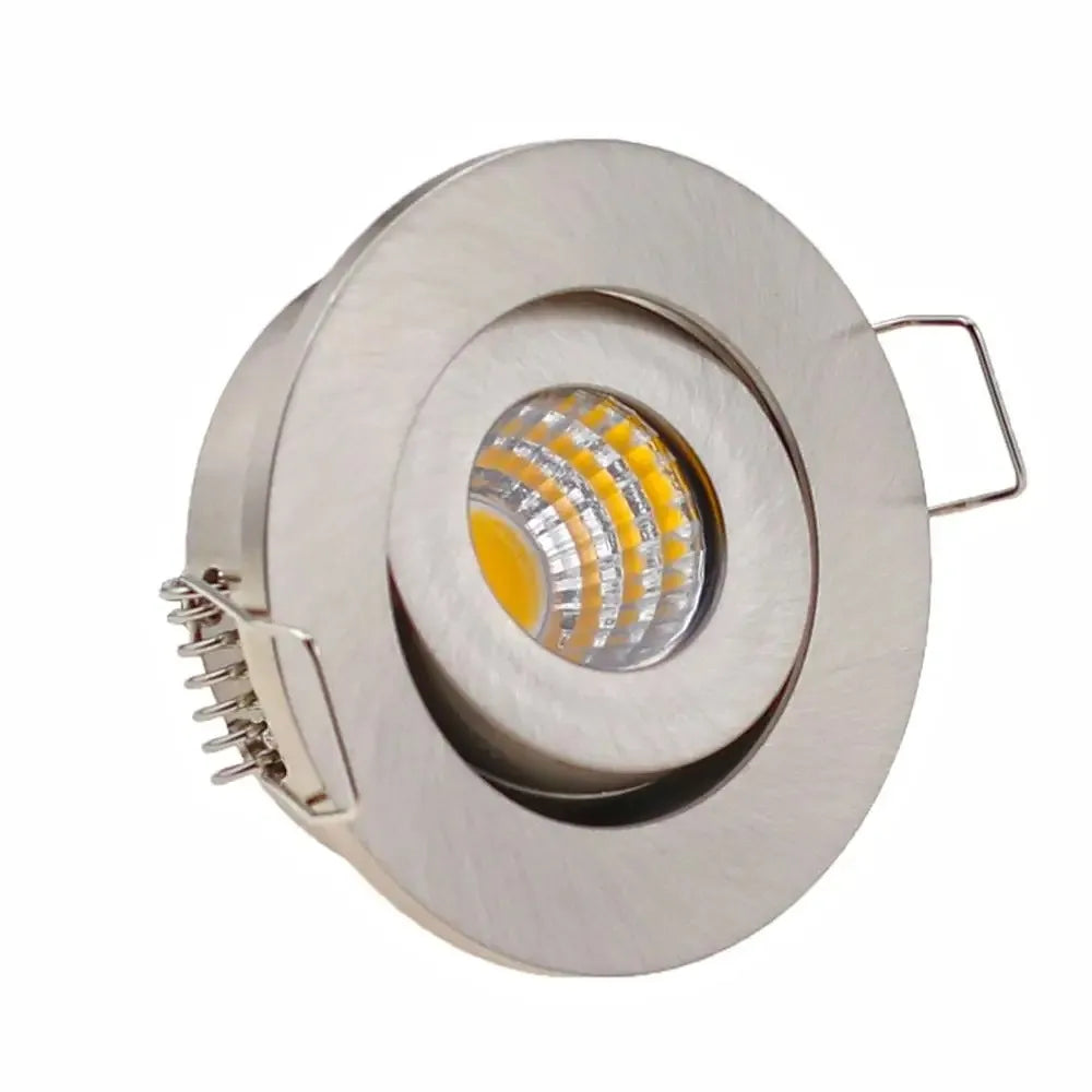 Mini spot LED encastré JOYINLED 3W - Projecteur de plafond orientable anti-éblouissement rond en nickel satiné, spot ultra-mince dimmable blanc froid 6000K, luminaire AC 220V pour salon, chambre, cuisine, meuble, couloir et éclairage intérieur