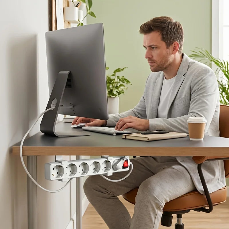 Organiseur et range-câbles de bureau et maison - Protecteur et support de câbles compact - Gain de place pour espace de travail