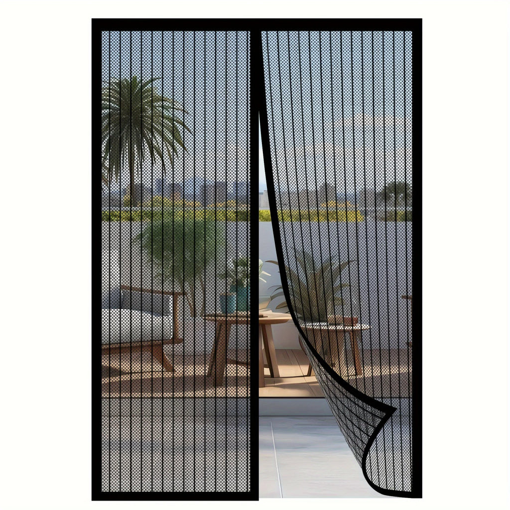 Moustiquaire de porte magnétique sans perçage (1 pièce) pour salon, chambre et salle à manger, rideau filet de séparation à fermeture automatique anti-insectes