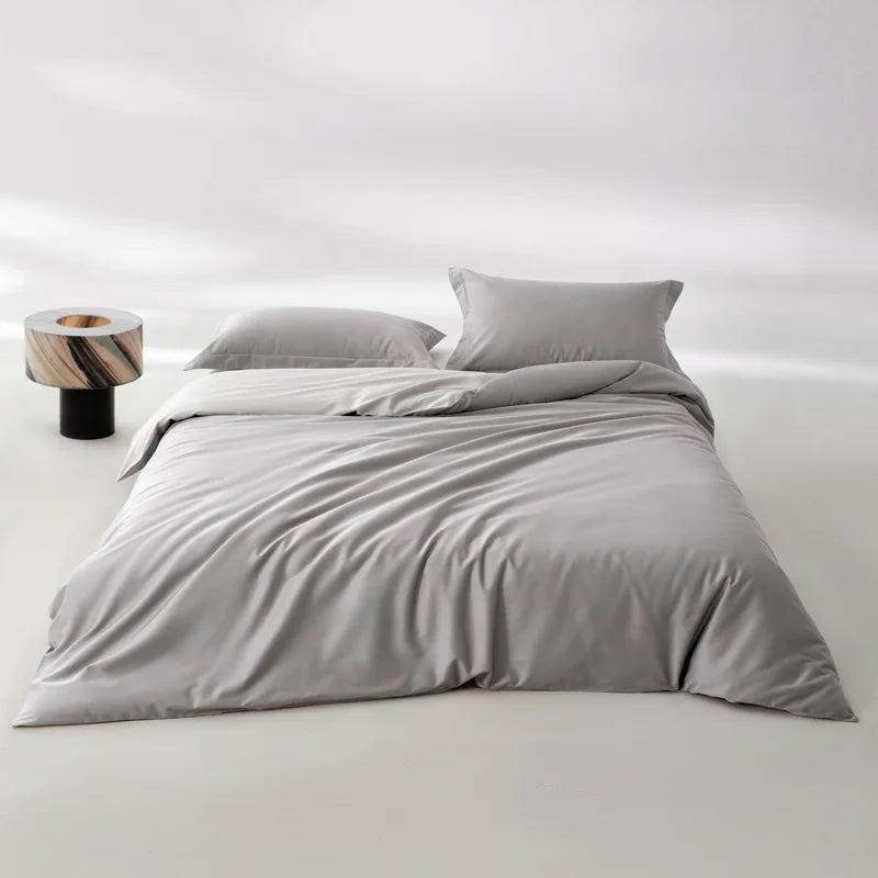 Titre : Housse de couette en coton égyptien unie, 100 % coton