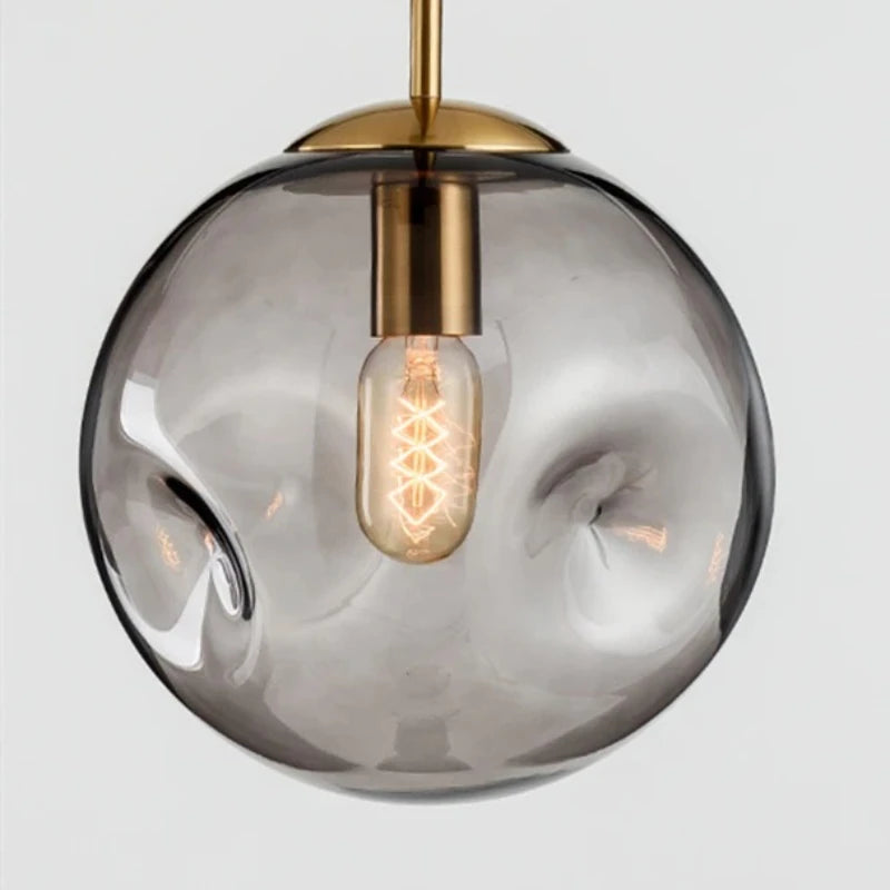 Suspensions modernes nordiques - Lampe suspendue créative en boule de verre pour décoration de salle à manger, chambre, bar et loft, luminaires
