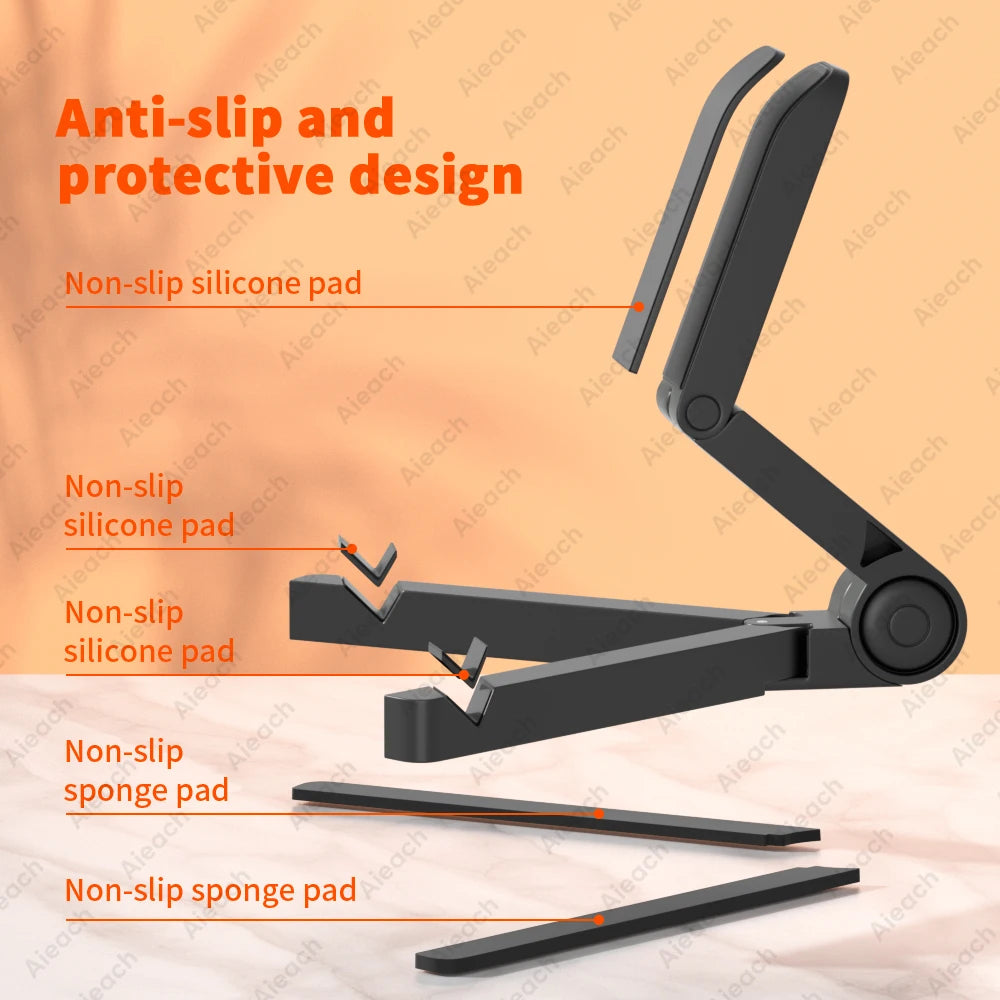 Support de bureau pour tablette 4,7 à 12,9 pouces, support pliant réglable pour iPad, Xiaomi, Samsung et téléphones portables