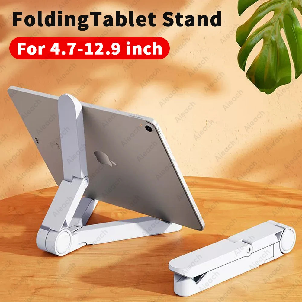 Support de bureau pour tablette 4,7 à 12,9 pouces, support pliant réglable pour iPad, Xiaomi, Samsung et téléphones portables