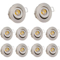 Mini spot LED encastré JOYINLED 3W - Projecteur de plafond orientable anti-éblouissement rond en nickel satiné, spot ultra-mince dimmable blanc froid 6000K, luminaire AC 220V pour salon, chambre, cuisine, meuble, couloir et éclairage intérieur