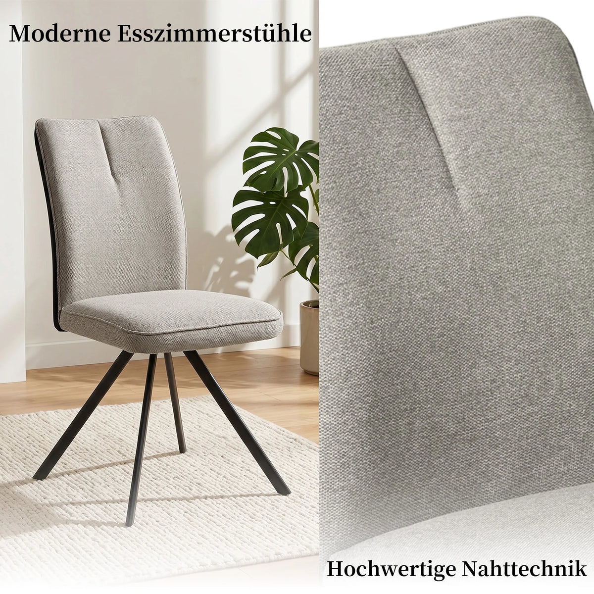 Lot de 2/4/6/8 chaises de salle à manger JIEXI, chaise rembourrée de style designer avec pieds en métal, chaise de cuisine moderne, dossier haut confortable, adaptée aux salles à manger, salons et salles de réunion