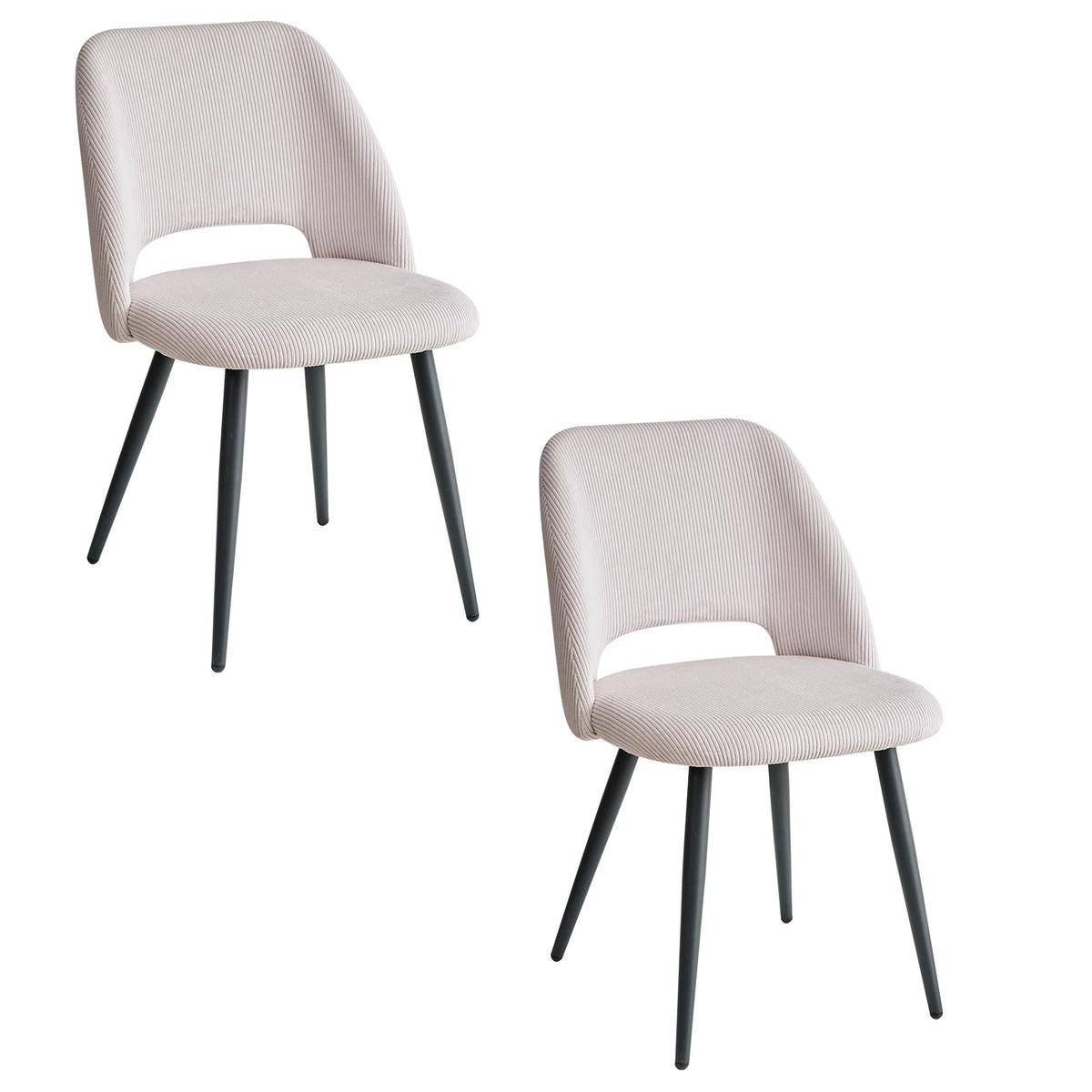 Lot de 2/4/6 chaises de salle à manger modernes et minimalistes en velours côtelé - Durables, faciles à nettoyer, pour cuisine et salle à manger