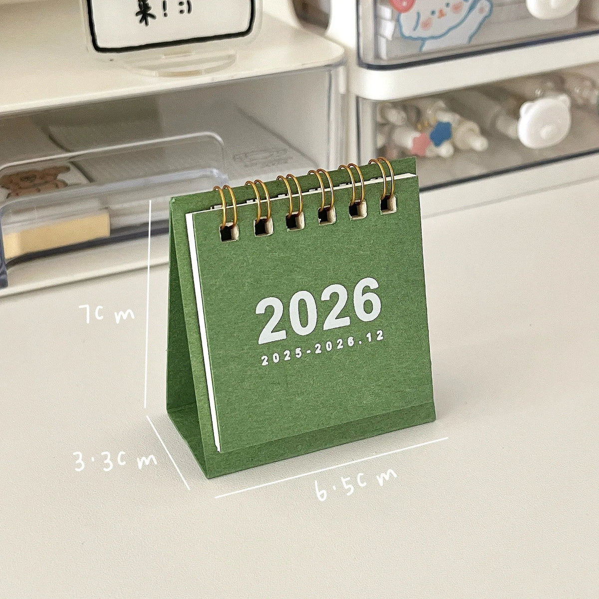 2026 Mini Simple Desk Calendar - Creative Spiral-Bound Calendar for Desktop Decoration & Office Stationery