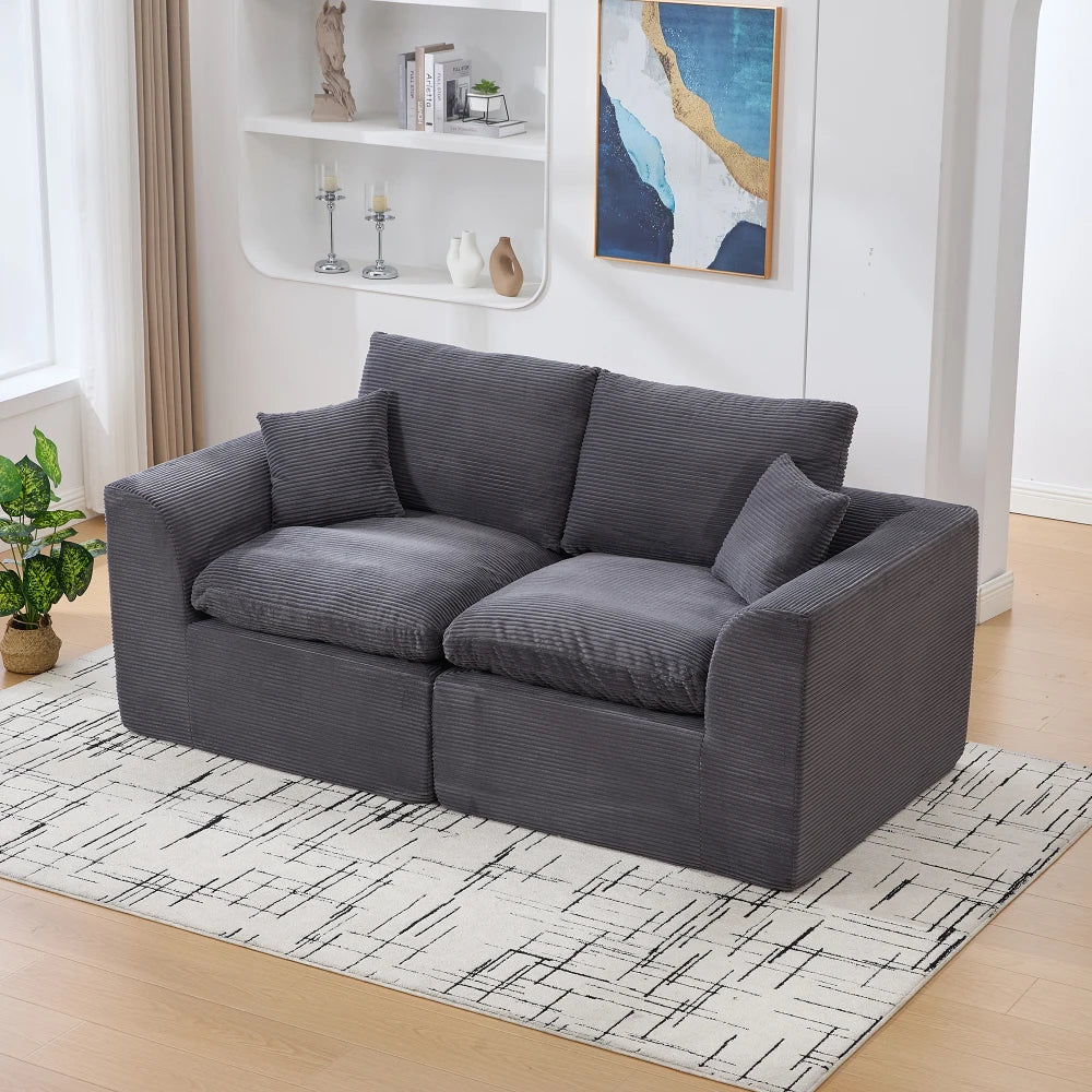 Canapé moderne et minimaliste en tissu, doux et confortable, équipé de coussins, style nordique, adapté pour le salon et la chambre