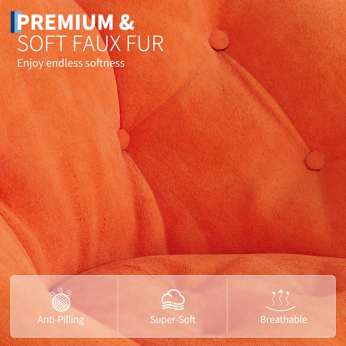 Fauteuil de détente XXL en tissu pelucheux, pliable