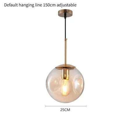 Suspensions modernes nordiques - Lampe suspendue créative en boule de verre pour décoration de salle à manger, chambre, bar et loft, luminaires