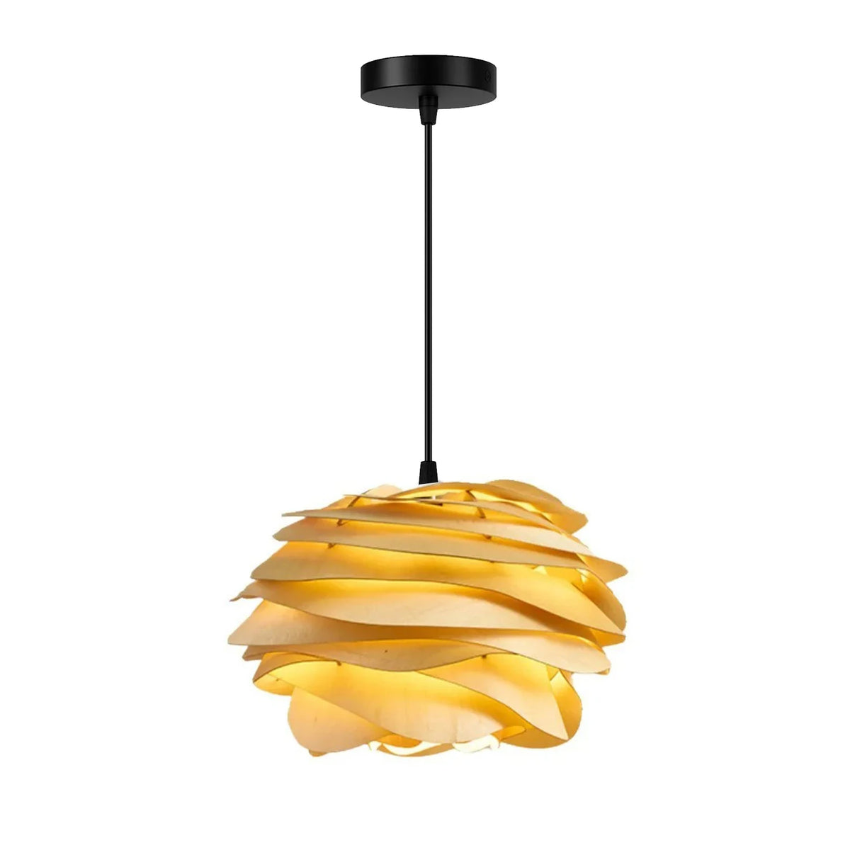 Lustre de plafond moderne nordique en bois en forme de pétale