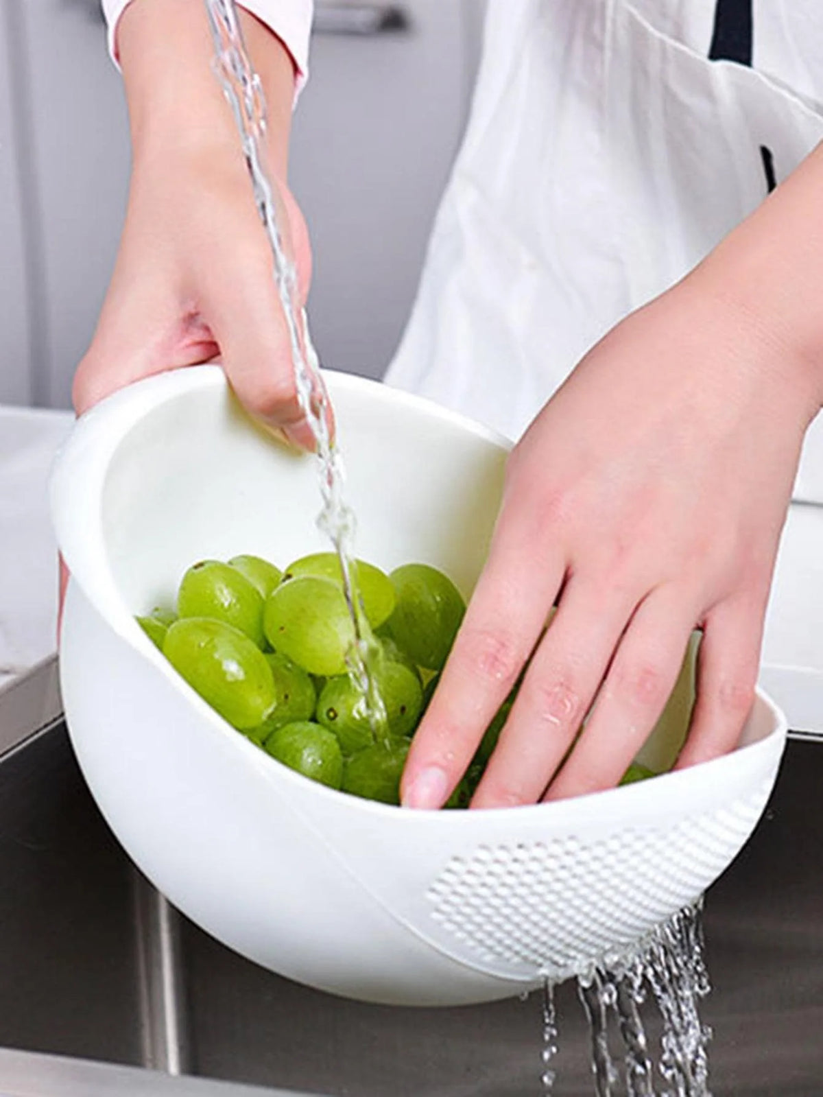 3pcs- Colander Rice Bowl Drain Basket Fruit Bowl Washing Drain Basket with Handle Washing Basket Home Kitchen Organizer