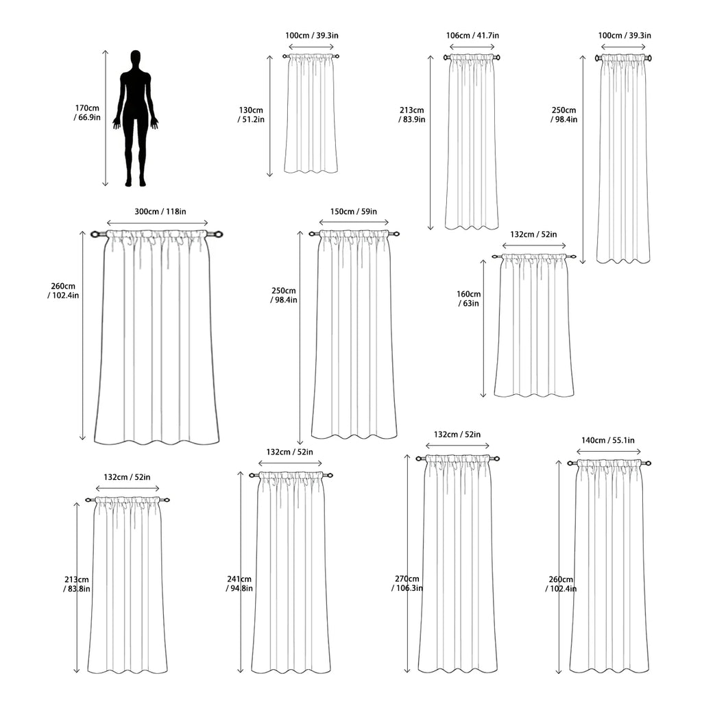 Rideaux demi-occultants unis en térylène à passe-tringle pour salon et chambre (lot de 2)