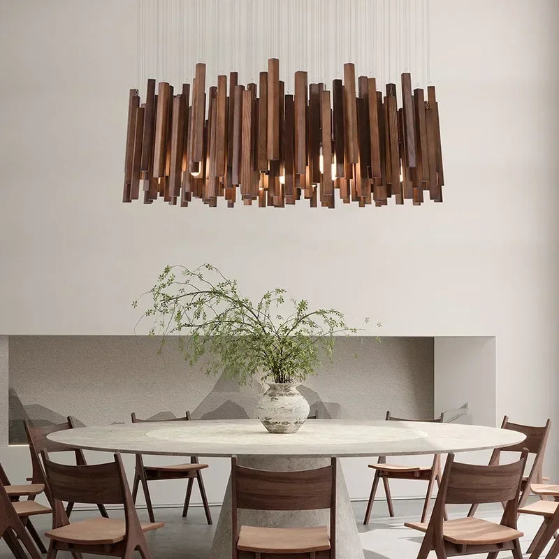 Plafonnier en bois, lustre de plafond