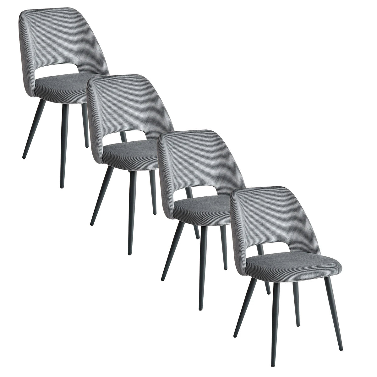 Lot de 2/4/6 chaises de salle à manger modernes et minimalistes en velours côtelé - Durables, faciles à nettoyer, pour cuisine et salle à manger
