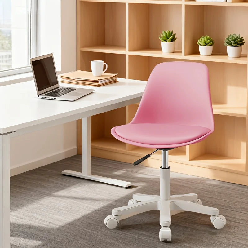 Chaise de bureau pivotante à 360°, fauteuil de bureau ajustable au design moderne avec assise confortable et roulettes fluides