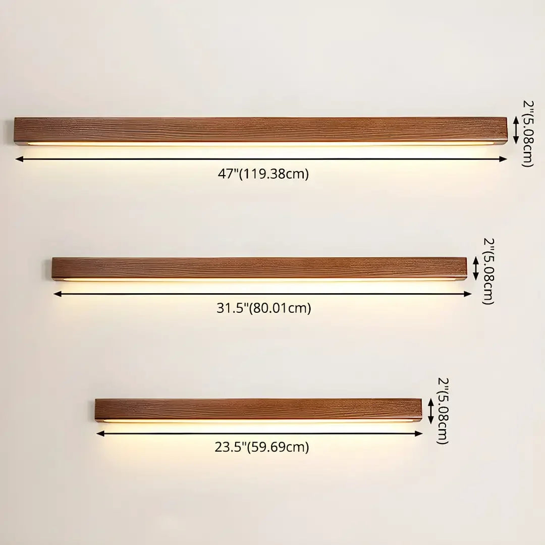 Applique murale en tasseaux de bois style japonais MAISU - Lampe suspension longue et minimaliste pour salon, chambre, couloir et décoration d'intérieur