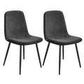 VASAGLE Dining Room Chairs, Set of 2, Metal Support, Adjustable Legs, Easy Clean, Chenille Fabric, Textured PU