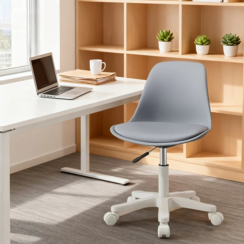 Chaise de bureau pivotante à 360°, fauteuil de bureau ajustable au design moderne avec assise confortable et roulettes fluides