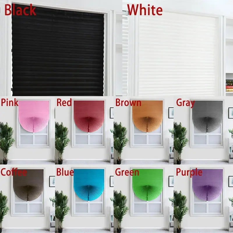 Store plissé autoadhésif pliant en non-tissé pour demi-fenêtres (1 pièce), stores pour salle de bain, balcon et salon