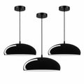 Suspension luminaire JOYINLED en métal noir, disponible en lot de 1 ou 3 pièces, avec abat-jour en forme de dôme. Style moderne du milieu du siècle (Mid-Century Modern), idéale pour une cuisine, un îlot central ou une salle à manger. Modèle de suspension