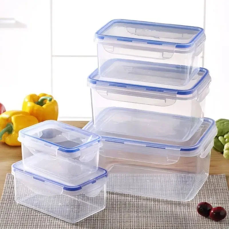 Boîte de rangement hermétique et rectangulaire pour réfrigérateur avec couvercle, boîte fraîcheur en plastique, boîte à lunch chauffable au micro-ondes avec couvercle
