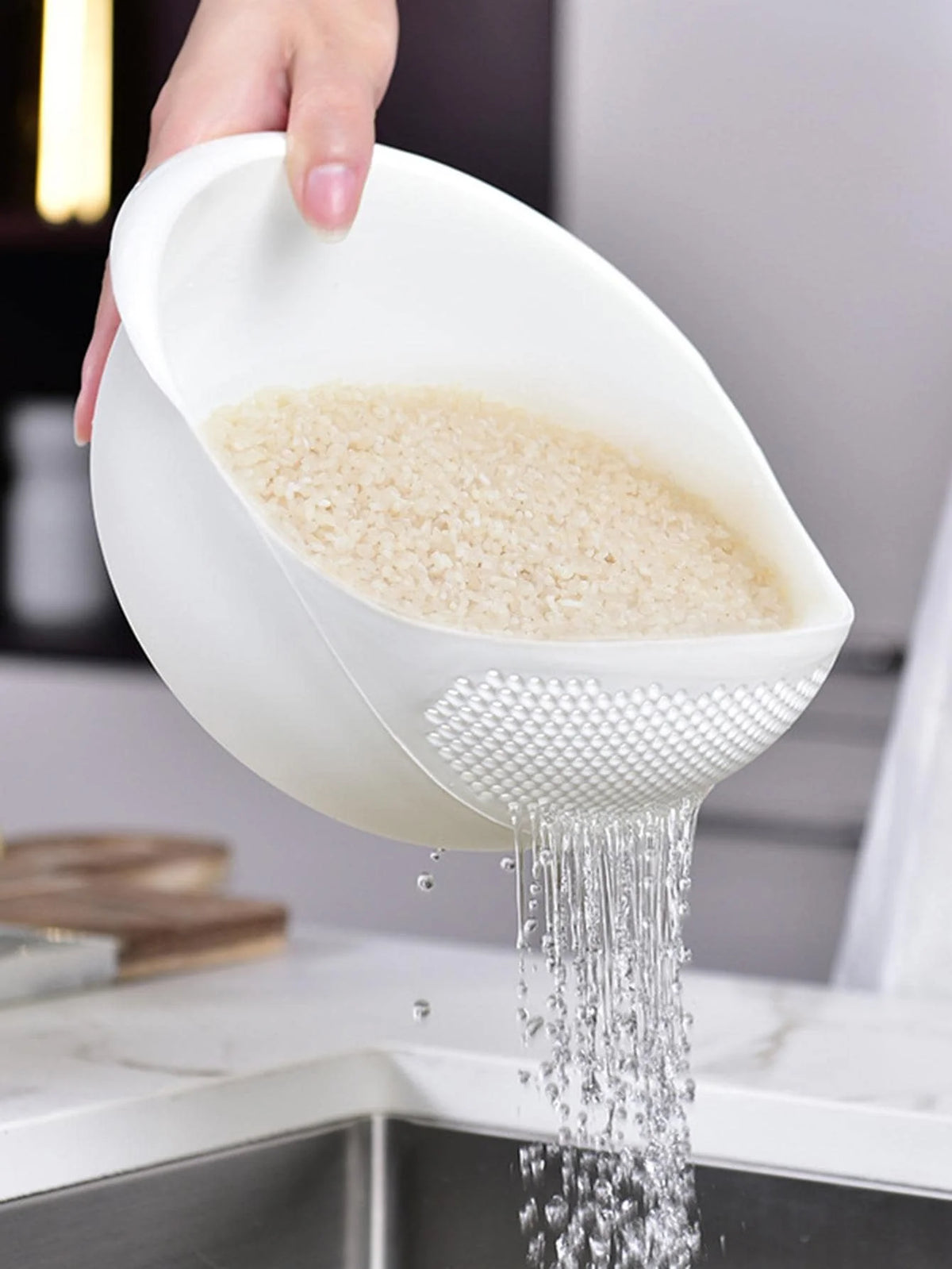 3pcs- Colander Rice Bowl Drain Basket Fruit Bowl Washing Drain Basket with Handle Washing Basket Home Kitchen Organizer