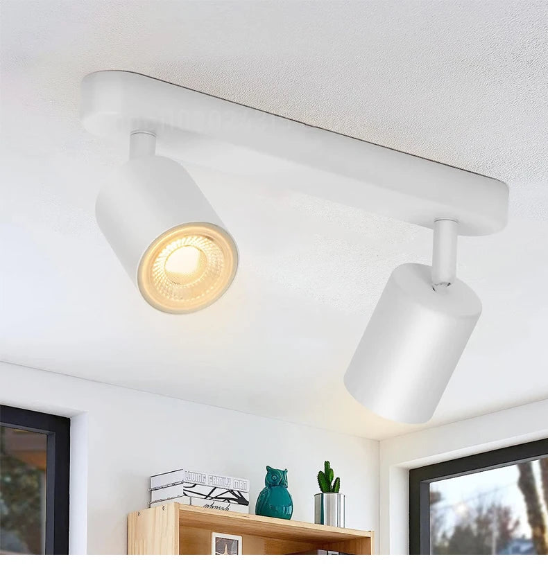 Projecteur LED GU10 dimmable - Projecteur mural de fond pour magasin de vêtements, spot sur rail 7W 12W, projecteur de plafond en saillie AC 220V
