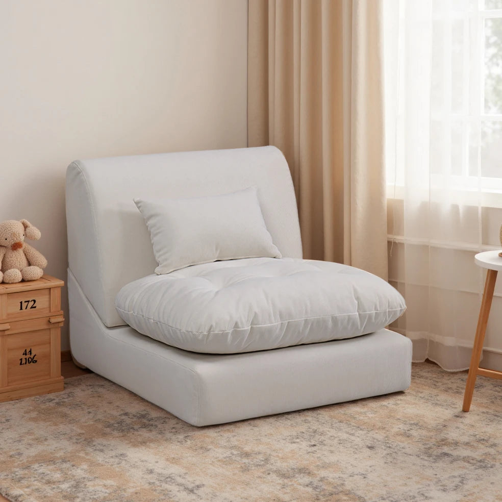 Fauteuil individuel relax pour salon et chambre, meuble tendance et confortable, fauteuil inclinable réglable en tissu doux