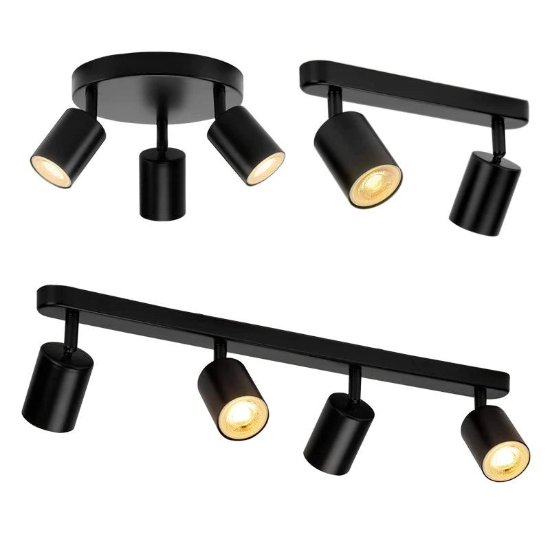 Projecteur LED GU10 dimmable - Projecteur mural de fond pour magasin de vêtements, spot sur rail 7W 12W, projecteur de plafond en saillie AC 220V