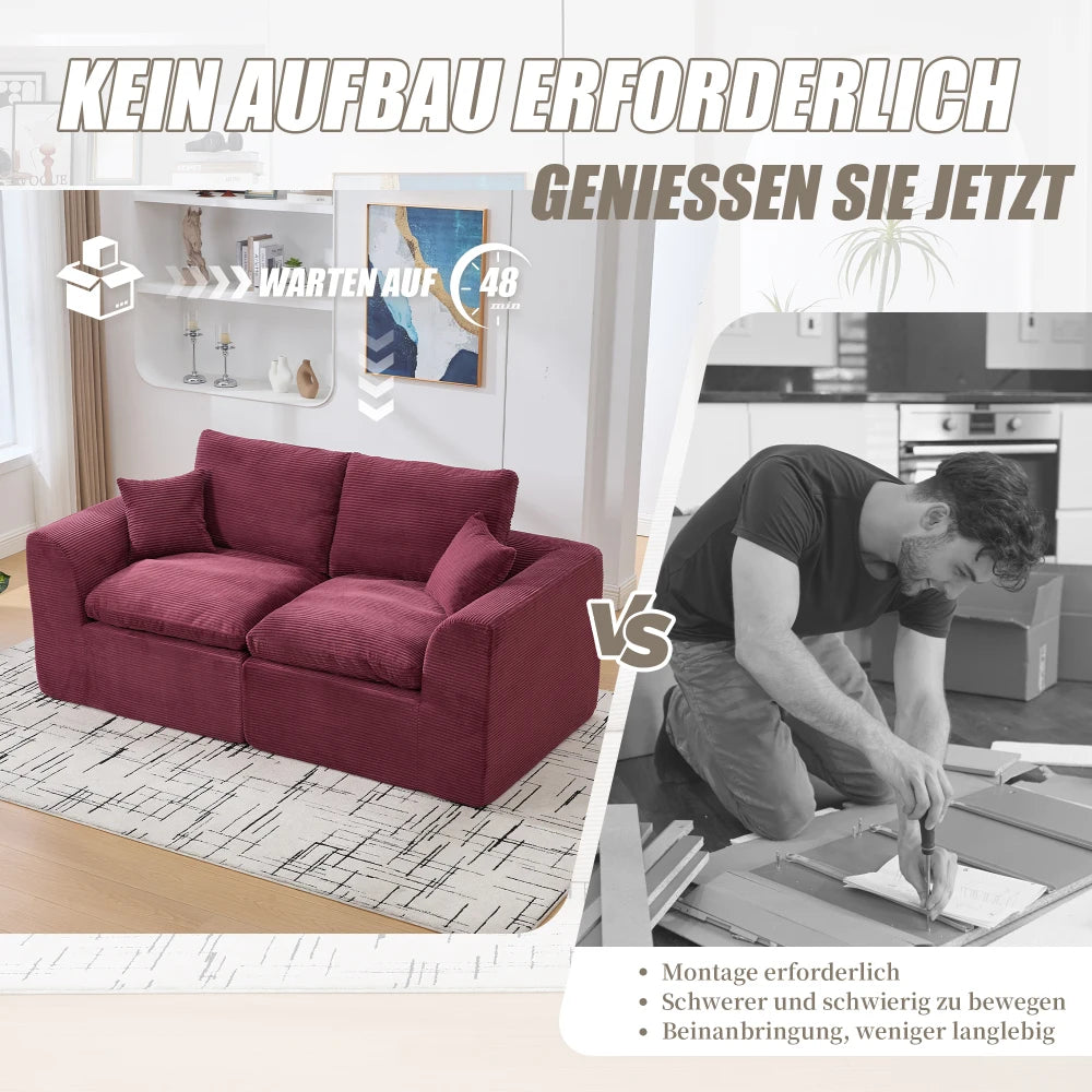Canapé moderne et minimaliste en tissu, doux et confortable, équipé de coussins, style nordique, adapté pour le salon et la chambre