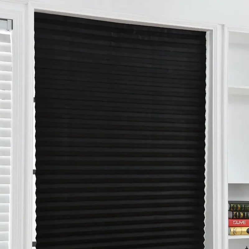 Store plissé autoadhésif pliant en non-tissé pour demi-fenêtres (1 pièce), stores pour salle de bain, balcon et salon