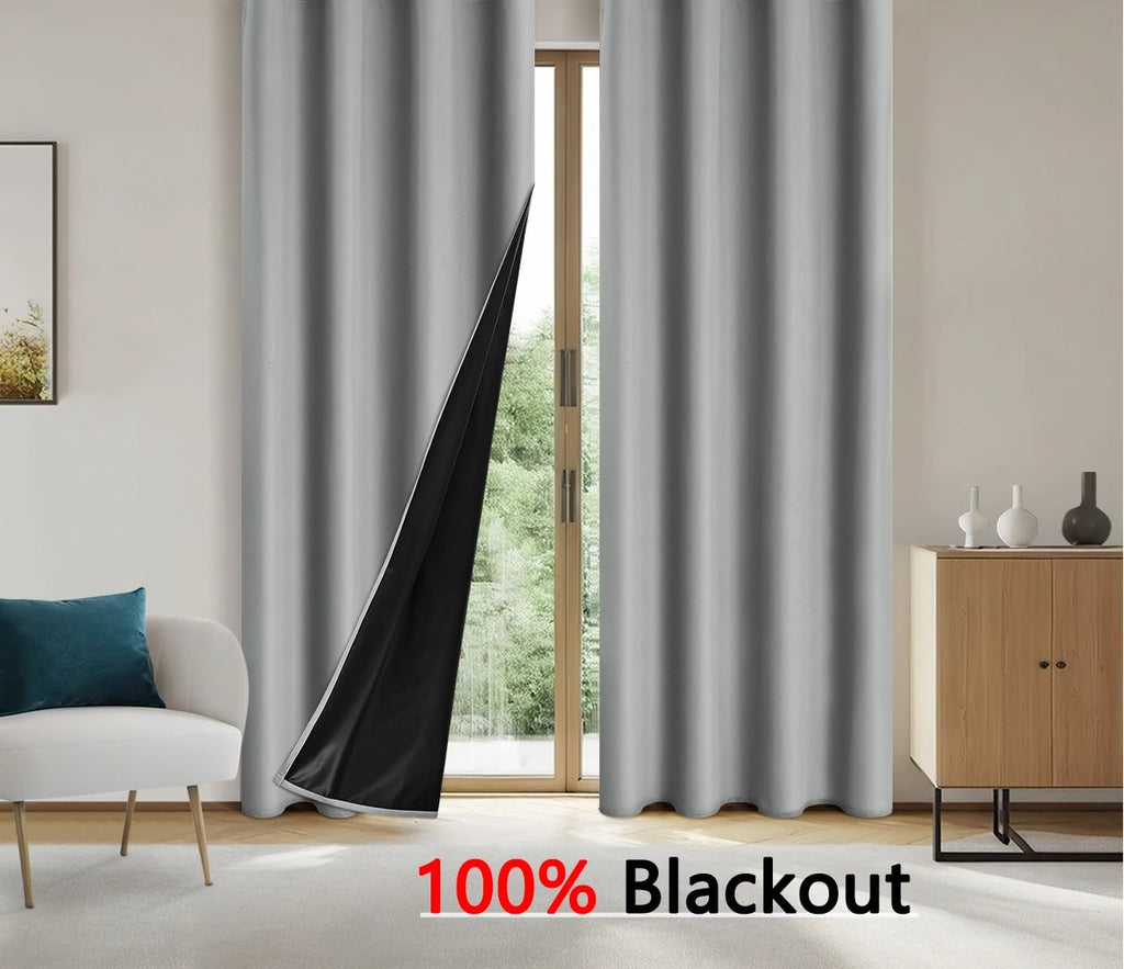 1 panneau de rideau occultant 100% avec isolation thermique et séparation de pièce, avec doublure thermique pour salon, salle à manger, chambre – protège l'intimité