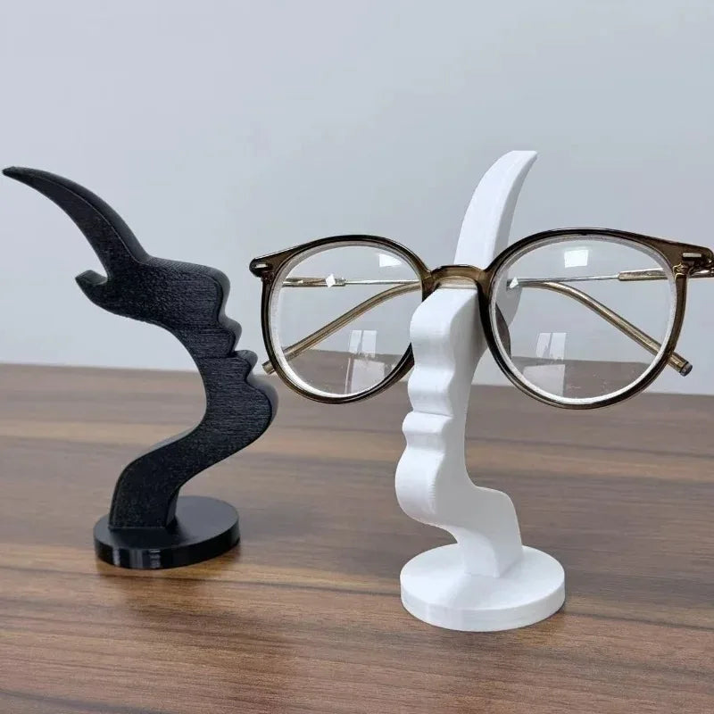 Support de lunettes visage de profil en impression 3D - Porte-lunettes amusant et pratique, décoration de bureau au design line art