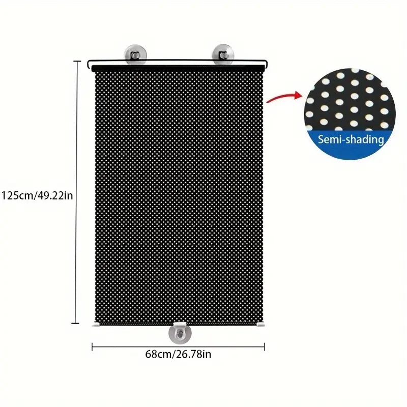 Rideau pare-soleil télescopique à ventouses, store occultant et isolant thermique pour protection solaire