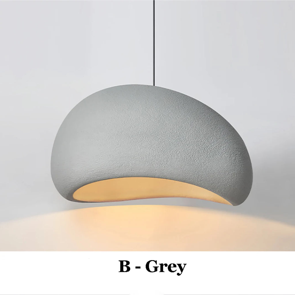 Lustre moderne à LED de style Wabi-Sabi japonais - Suspension pour salle à manger, salon, chambre, bar et maison d'hôtes de designer (lampes suspendues E27)