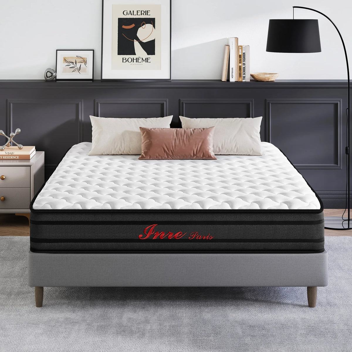 Matelas réversible ultra-épaisses 25 cm INRE, soutien ergonomique, confort optimal, hypoallergénique, disponible en 140x190 / 140x200 / 160x200 / 180x200 cm