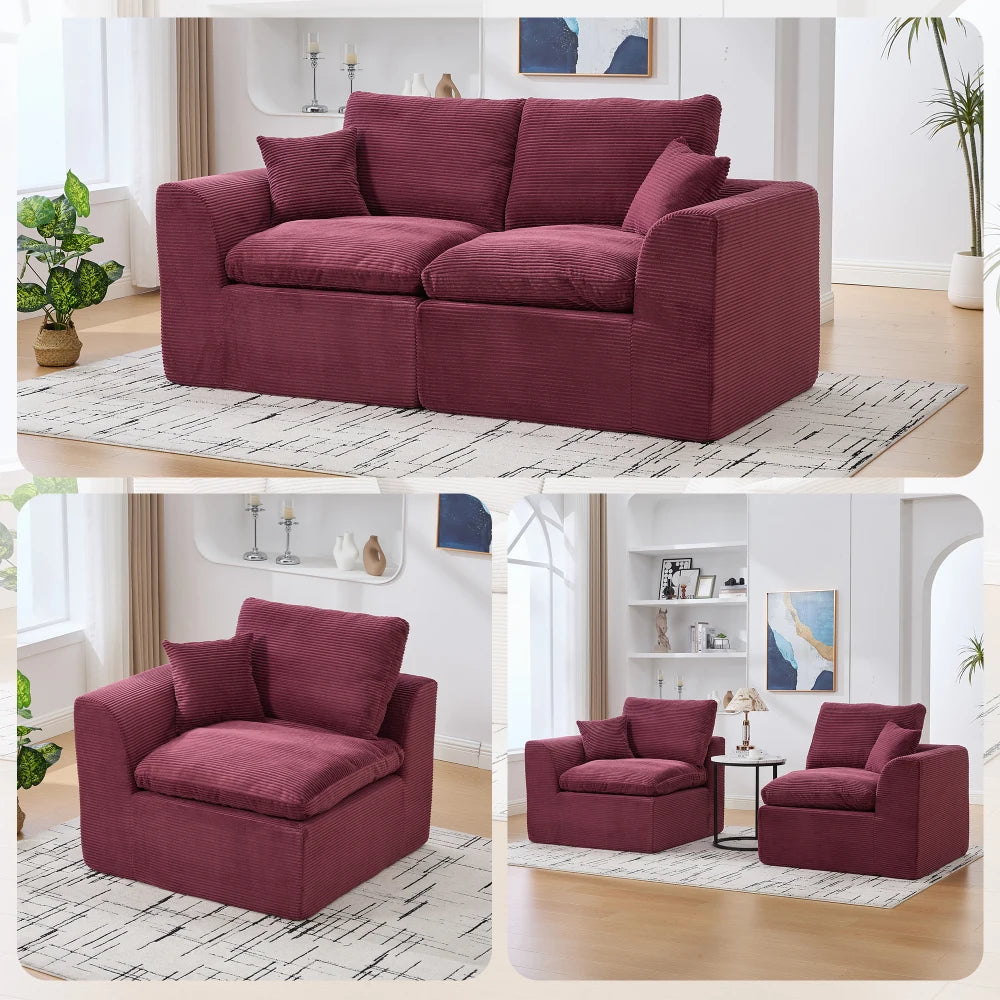 Canapé moderne et minimaliste en tissu, doux et confortable, équipé de coussins, style nordique, adapté pour le salon et la chambre