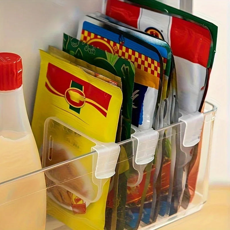 Lot de 10, 15 ou 20 séparateurs organisateurs transparents et robustes pour réfrigérateur - Rangement ajustable pour réfrigérateur et placards de cuisine, compartiments gain de place