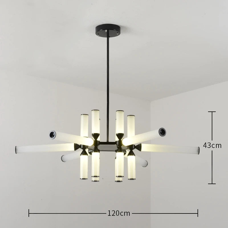 Designer Glass Tube Pendant Lamp Modern Living Room Chandelier For Bedroom Bedside Cafe Home Decor Led Dining Room Hanging Light