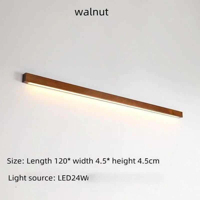 Applique murale en tasseaux de bois style japonais MAISU - Lampe suspension longue et minimaliste pour salon, chambre, couloir et décoration d'intérieur