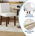 Lot de 2 chaises de salle à manger, lin et coton, pieds en bois, lot de 2 chaises de salle à manger blanches ; revêtement respirant en coton et lin, dossiers hauts, pieds en bois robustes ; style moderne ; assemblage facile.