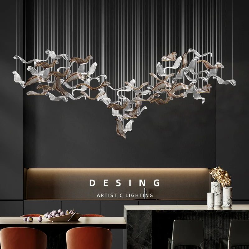 Restaurant Dining Table Hanging Chandelier Luxury Chandelier Lighting Living Room Hang Lamp Kitchen Island Glass Pendant Light