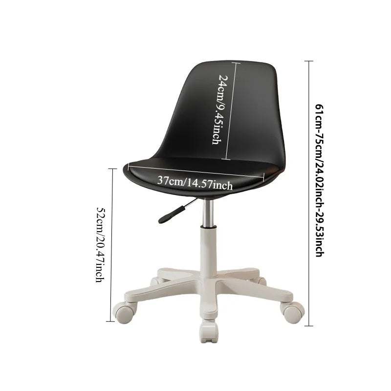 Chaise de bureau pivotante à 360°, fauteuil de bureau ajustable au design moderne avec assise confortable et roulettes fluides